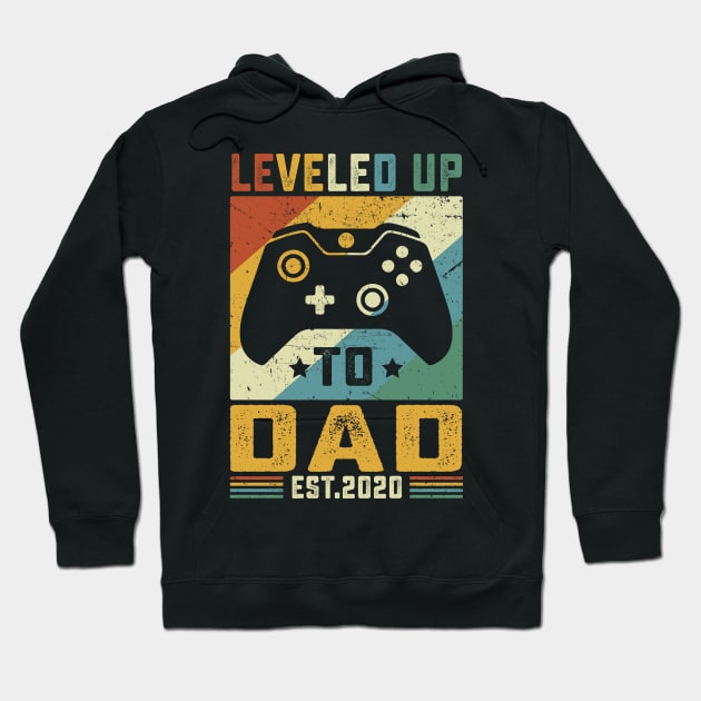 Vintage Leveled Up To Dad Est.2020 Hoodie by wendieblackshear06515